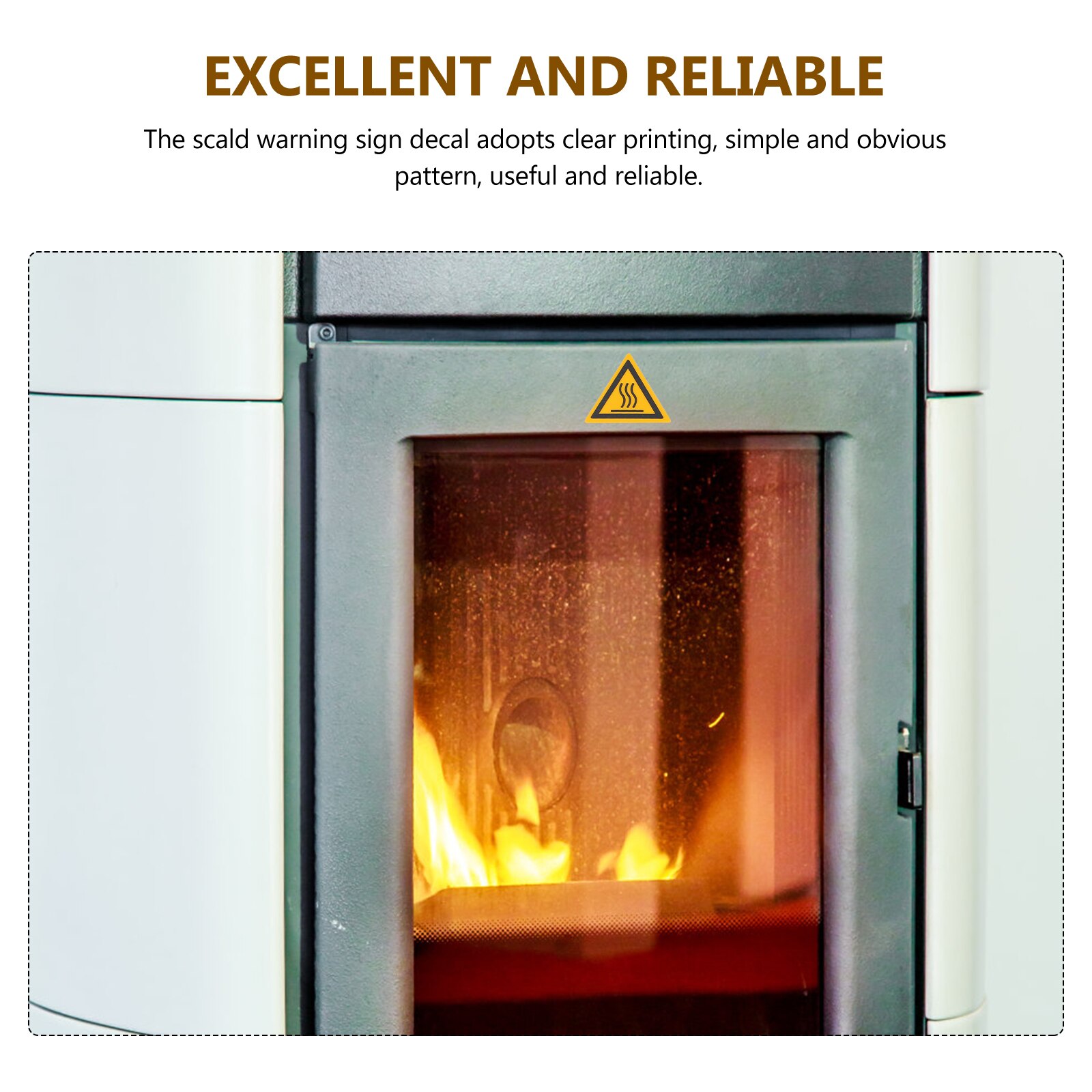 10pcs Equipment High Temperature Warning Sticker Caution Scald Label Sticker