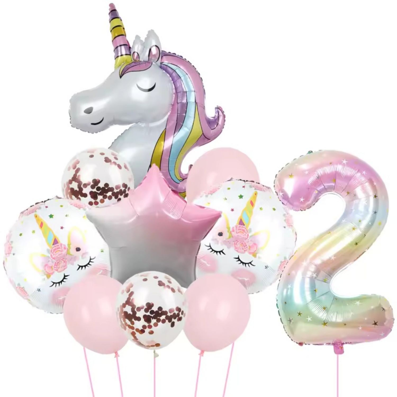 Rainbow Unicorn Balloon 40inch Foil Balloon Unicorn Theme Suitable for Birthday Shower Party Balloon Supplies: Emerald