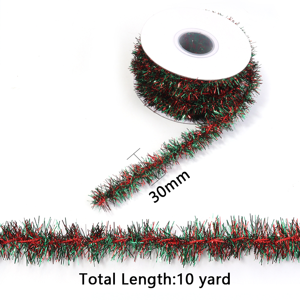10 Meter Weihnachten Band Girlande Stock Folie Lametta funkeln metallisch Weihnachten Baum Verpackung Bänder Ornamente DIY Neue Jahr Party Dekor