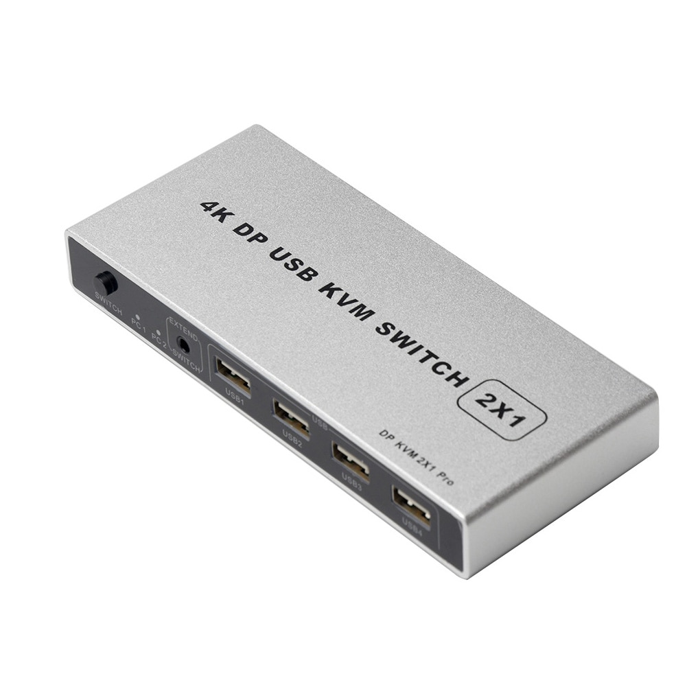 VGA Dual Port Displayport Computer Connection Monitor KVM Switch 1 Out Plug And Play 4K 60Hz HDMI USB Mouse Support Controller