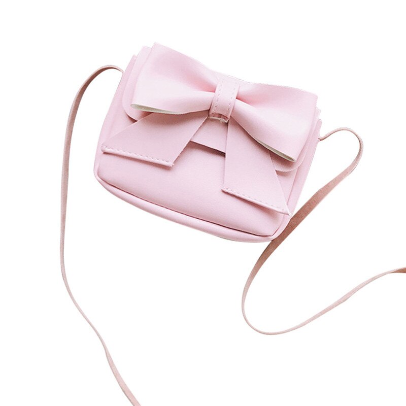 Hoogwaardige Kinderen Meisjes Leuke Bowknotl Lederen Handtas Schoudertas Mini Tas Mooie Flap Clutch Pouch Voor Meisje