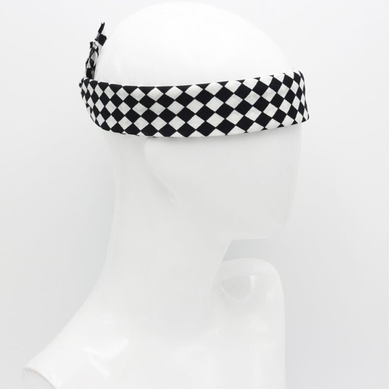 55x55cm White Black Checkered Flag Racing Bandana Unisex Multi-Use Square Headband Motorcycle Outdoor Sports Hair Wrap Wristband