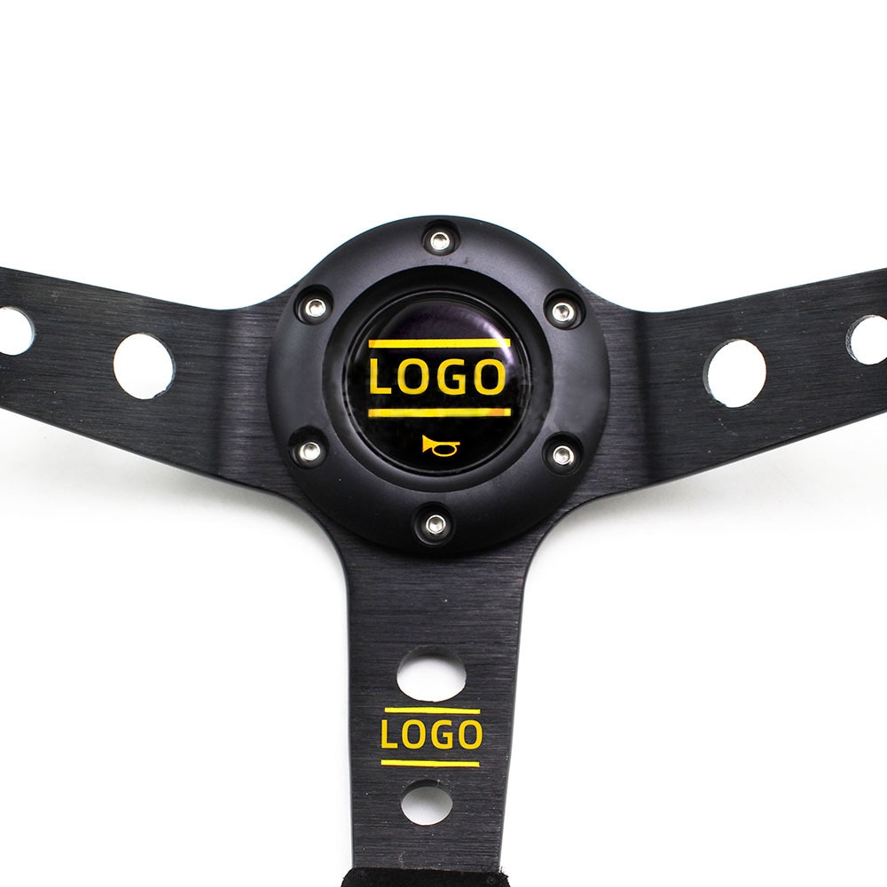 Universal 14'' Sport Steering wheel Suede leather steering wheel automobile race steering wheel 350mm