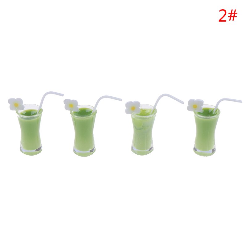 4pcs 1/12 Dollhouse Miniature Resin Cocktail Cup Drink Glass Toy Doll House Decoration 1:12 Simulation Room Furniture Toys