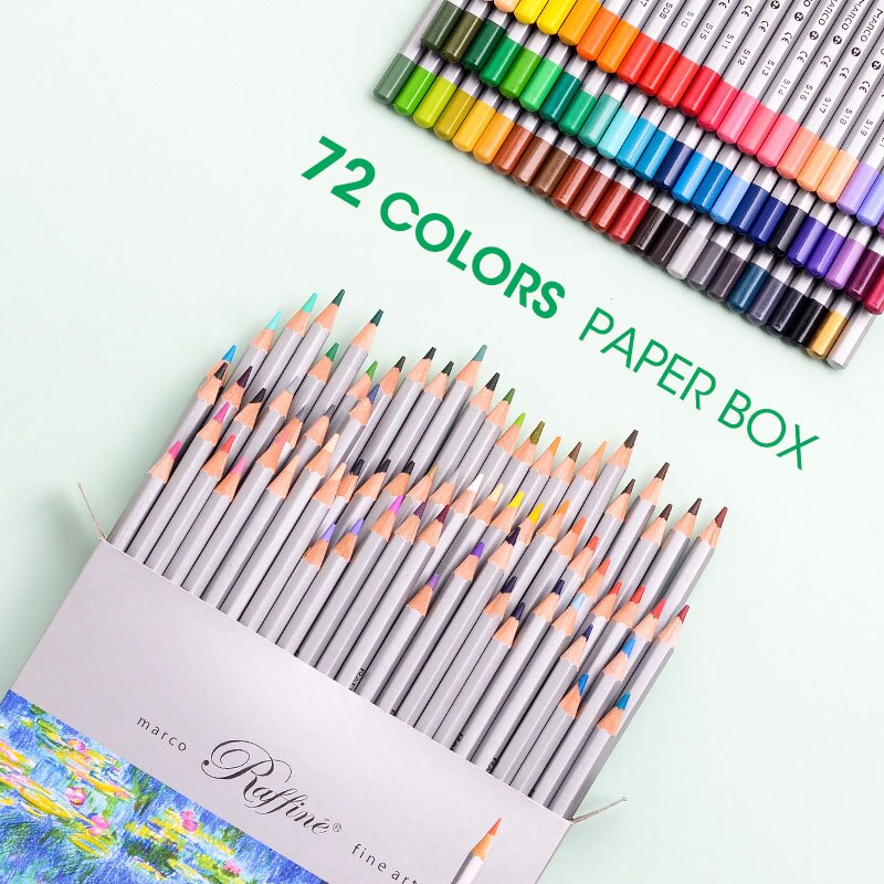 Marco 24/36/48/72 Colors Raffine Fine Artist Oil Color Pencil pack set Andstal for drawing Colour colored pencils 72 school: 72 Oil Colors