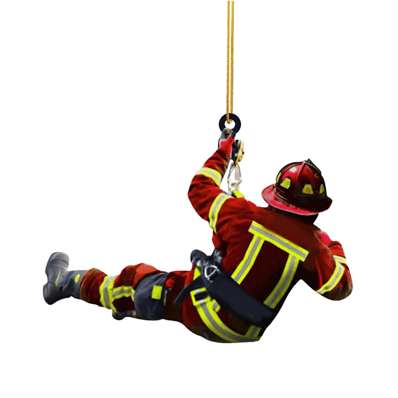 Christmas Decoration Acrylic Decoration Christmas Decoration Tree Pendant, Wall Window, Car Firefighter Pendant Set: Orange