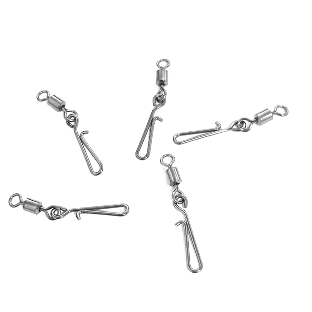 20PCS/LOT Stainless Steel Connector Bearing Rolling Swivel 2#-10# Fishing Solid Ring with Lures ocean Fishing Hook