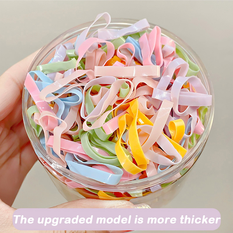 500 Uds. Bandas elásticas gruesas mejoradas para el cabello para mujeres y niñas, lazos para el cabello duraderos, bandas de goma no fáciles de romper, accesorios para el cabello: Rojo