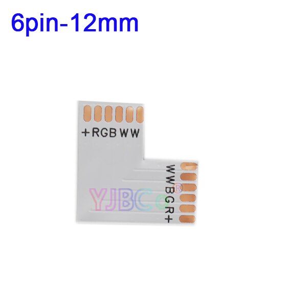10 stk 2 pin 3 pin 4 pin 5 pin 6 pin l form led stik til tilslutning af hjørne retvinklet rgb rgbw rgbww 2811 2812 5050 led strip: L   6 ben 12mm