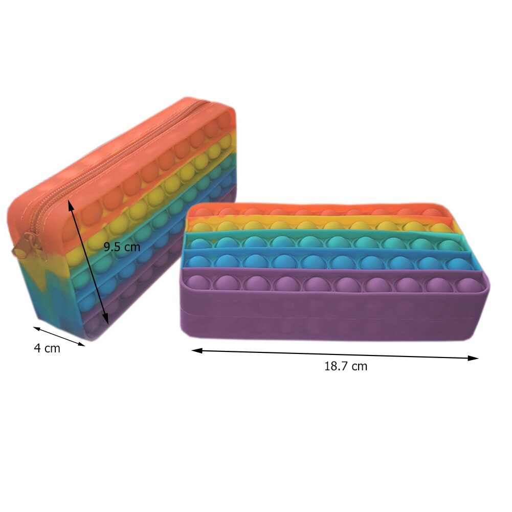 Funny Pencil Case Silicone Purse Push Bubbles Simple Stationary Bag Popper Sensory Pencil Case Fidget Toys: 11