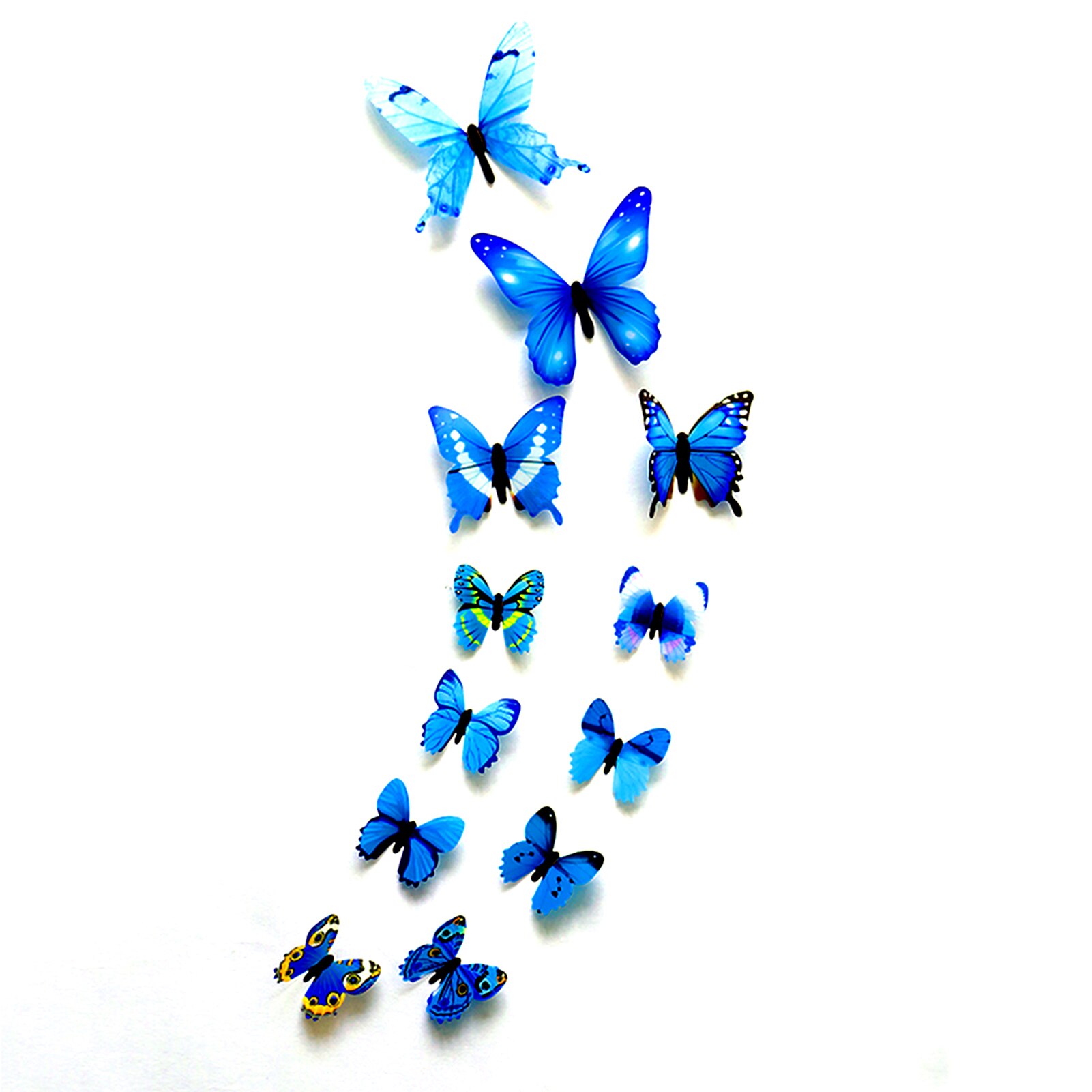 Venster Kids Voor Slaapkamer Deur Woonkamer Lichtgevende Home Decor Pvc Verwijderbare Hotel 3D Stickers Gloeiende Vlinder Muurstickers: Blauw