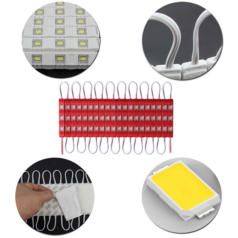 GBKOF-módulo LED 5730 SMD, 3LED, blanco cálido, rojo, verde, azul, lámpara de publicidad impermeable, CC de 12V, , 10 Uds.