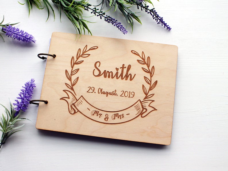 Blommig lämna bröllop gästbok alternativ ,minne gästbok, fotoalbum, bröllop