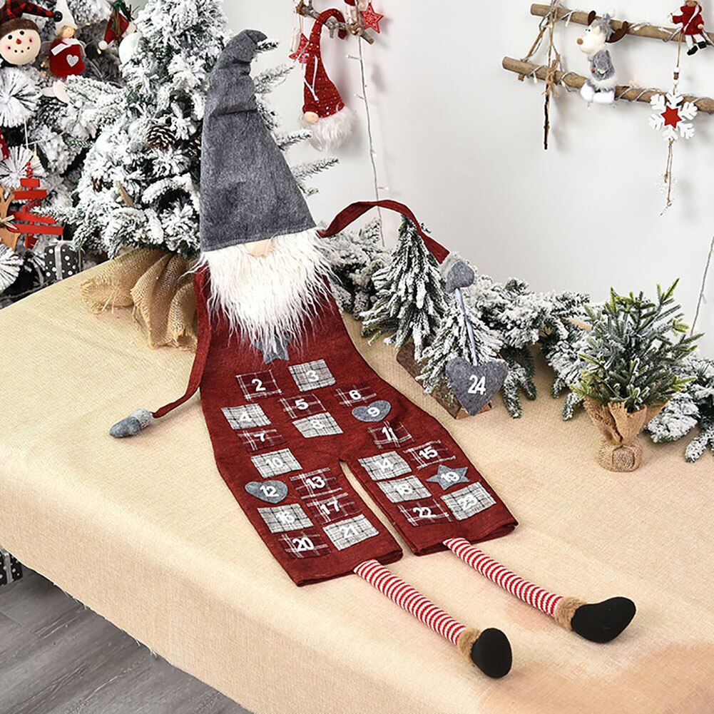 Juledekorationer kalender dejlige gnome julemanden vægkalender familie nedtællingevent kalender vægindretning kalendere