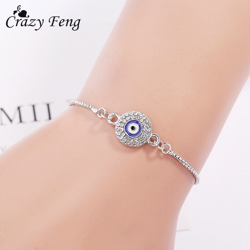 Arabisch Charm Armband Voor Vrouwen Verklaring Sieraden Lucky Evil Eye Kralen Ketting Hamsa Rhinestone Armband Minnaar