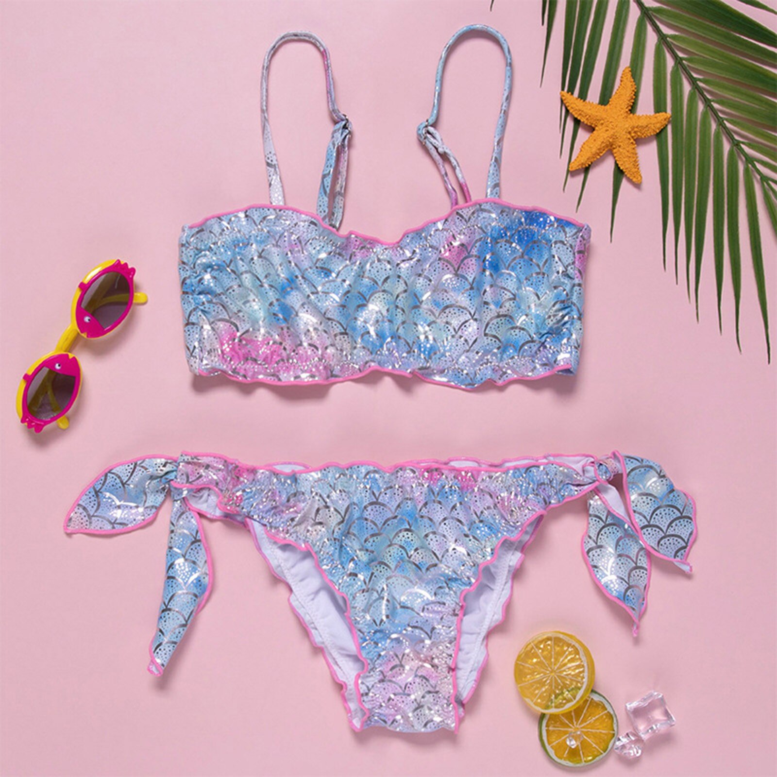 Summer Toddler Kids Baby Girls Tow Piece Bikini Swimwear Swimsuit Beachwear Kids Swimwear For Girls Bañador Niña #42: 3Y