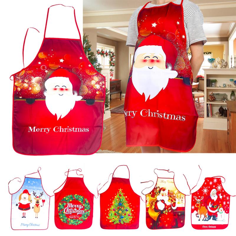 Kitchen Aprons Funny Household Party Christmas Decorations Aprons Christmas Adult Santa Apron For Xmas Home Kitchen Cooking