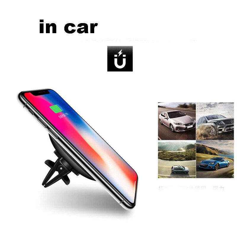 Qi Draadloze Fast Charger Auto Mount Houder Stand Voor Iphone 1112 Xs Max Samsung Telefoon Dock Station Magnetische Adsorptie Opladen: Default Title