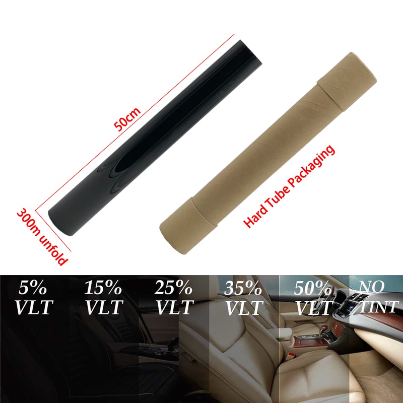 600cm x 50cm Schwarz Auto Fenster Folien Tönung Tönung Film rollen Auto Auto Heimat Fenster Glas Sommer Solar- UV Schutz Aufkleber Filme