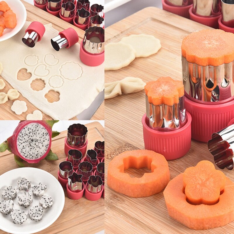 12 Pcs Cute Shaper Cutter Suitable for Fruit Vegetable Cookie Cake Mold Cutter Durable DIY Kitchen Baking Utensils