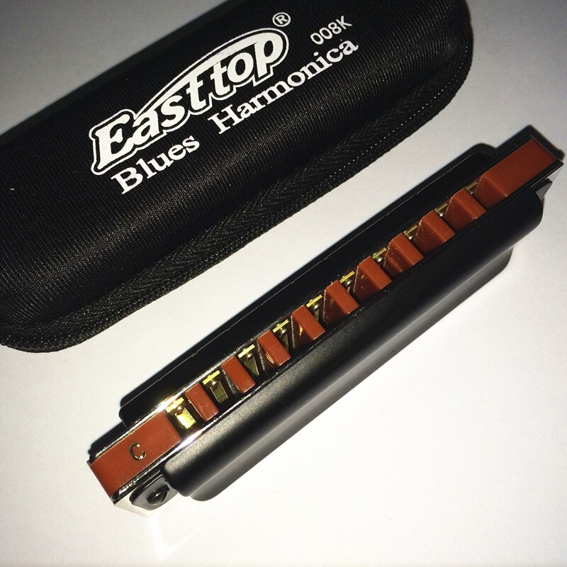 Easttop Harmonica Diatonic 10 Holes Blues Harp 2 Color 12 Keys/Low F Mouth Ogan woodwind Musical Instrument T008K Melodica gaita