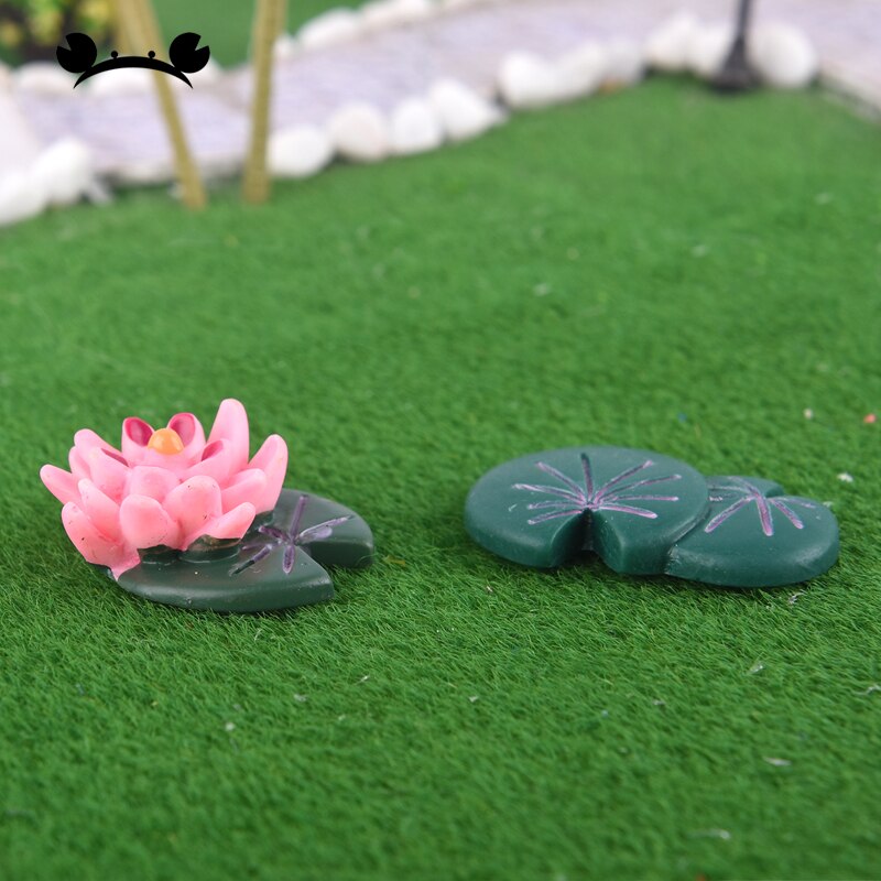 3 teile/los schöne Harz Mini Lotus Teich Micro Fee Garten Miniatur Terrarium Puppenhaus Decor DIY Zubehör abbildung spielzeug