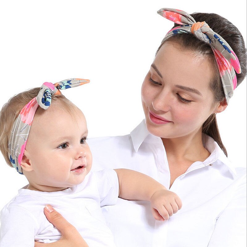 Bandeau de noël pour mère et fille, Turban élastique rouge à carreaux, de noël, 2 pièces/ensemble