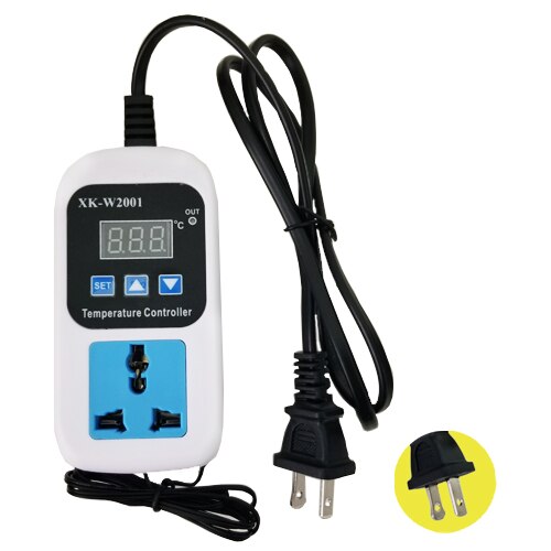 VKS-W2001 Electronic Temperature Control Socket Thermostat Control Fully Automatic Switch Adjustable Digital Display: US Plug