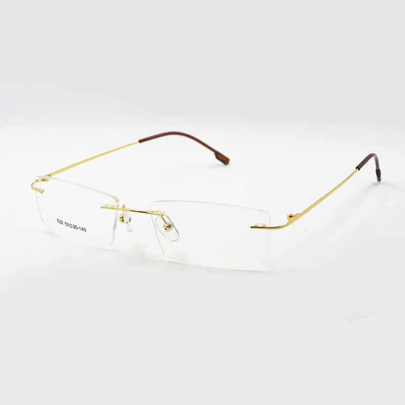Titanium geheugen flexibel randloos montuur bril optische bril op sterkte bril voor dames en heren montuurvorm op maat