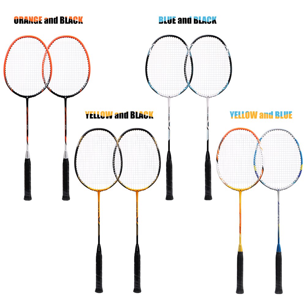 1 par integreret badmintonketcher carbon komposit badmintonketsjer af høj kvalitet battledore med taskestropper sport