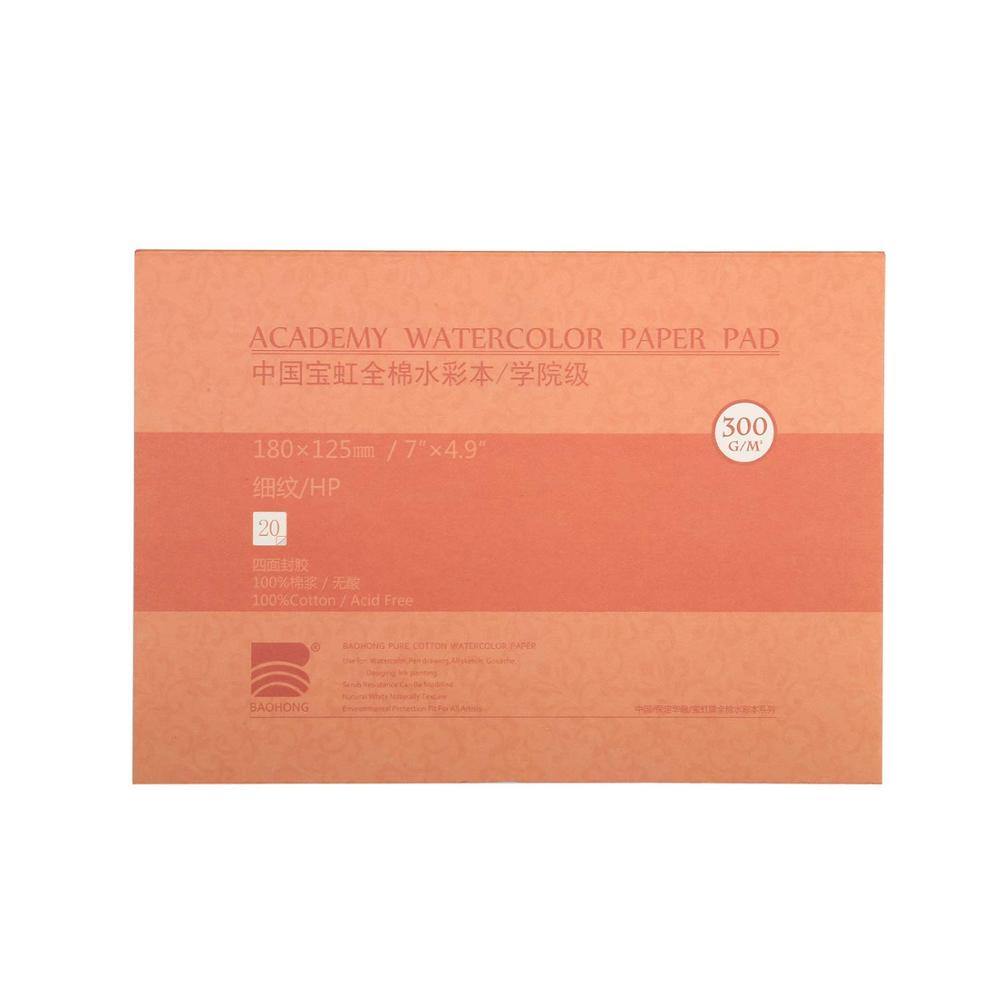 Cotton Watercolor Paper Textured/Smooth Surface Watercolor Pad, 140lb/300gsm, 20 Sheets, Art Supplies: 32k fine grain