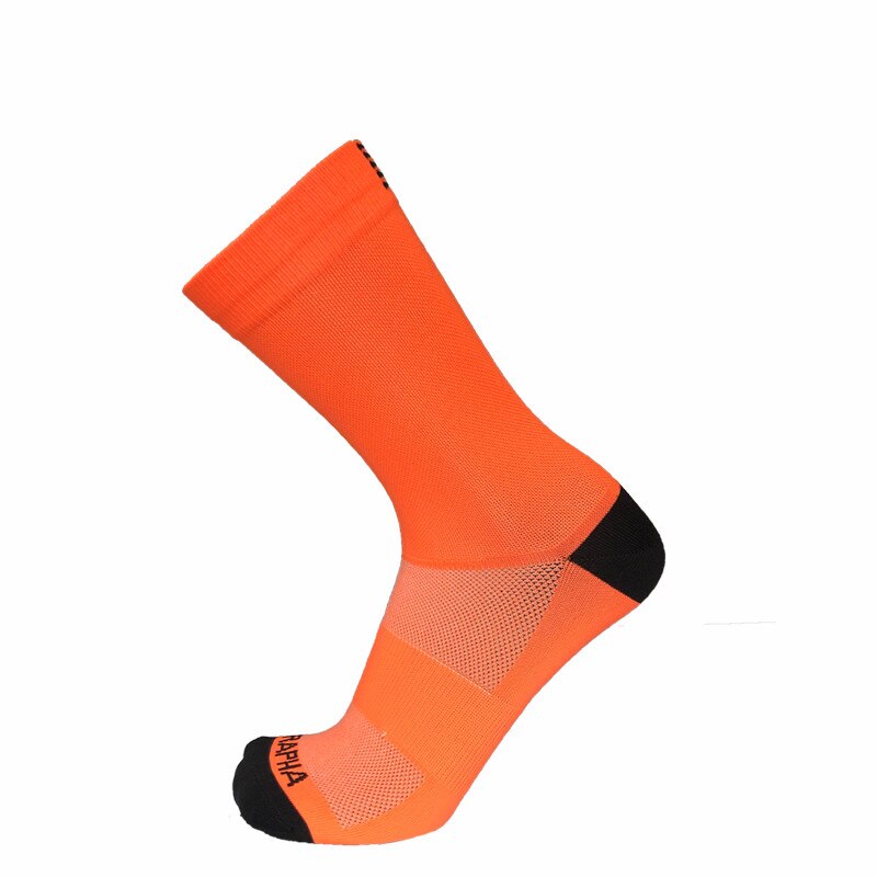 Summer Sport Cycling Socks Men Women Breathable Road Bicycle Socks Outdoor Sport Compression Socks: Orange