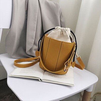 Bolsa de ombro feminina, bolsa de ombro com cordão, transversal, bolsa de mensageiro, de couro para mulheres: yellow