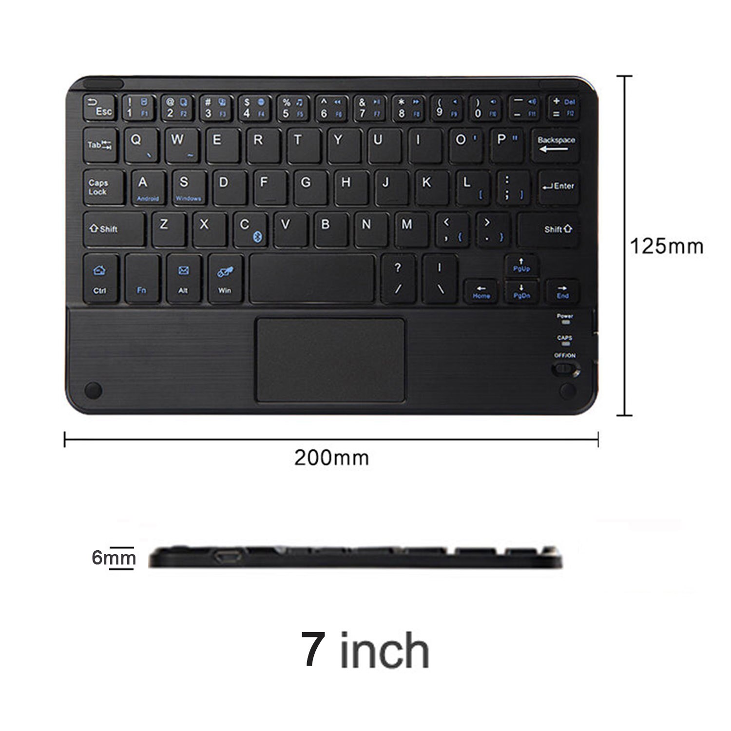 Mini składana klawiatura Bluetooth bezprzewodowa przenośna uniwersalna składana klawiatura z touchpadem dla Windows Android IOS Tablet iPad: 7 inch with Touchpad