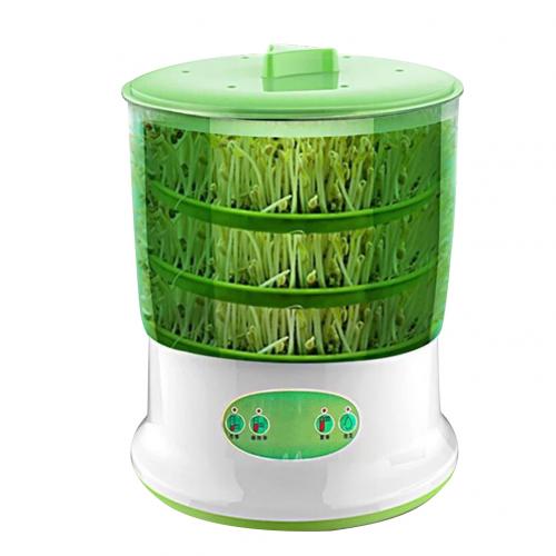 DIY Bean Sprout Maker Thermostat Green Vegetable Seedling Growth Bucket Automatic Bud Electric Sprouts Germinator Machine: Green US Plug 3Layer
