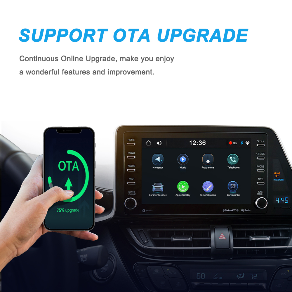 2in1 kabellos Carplay & Android Auto Kasten verkabelt mit kabellos Dongle Auto anschließen Adapter OTA Aktualisierung Bluetooth Stecker & abspielen Mini Kasten
