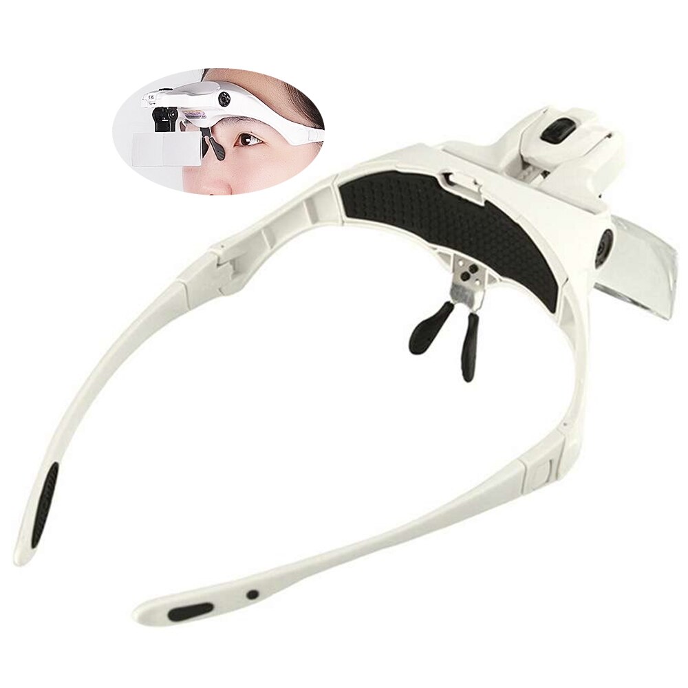 Kopfhalterung Lupe mit LED Kopf Licht Halterung &Ampere; Stirnband 5 stücke Austauschbare Wechselobjektiven 1.0X-3.5X Lupe