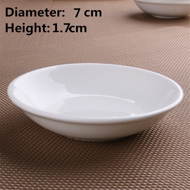Keramik Japanischen Restaurant Geschirr Kleine Tauch weiß Sojasauce Erzähler tablett platte Geschirr Würze Butter Untertasse Gerichte: 7xH1.7cm