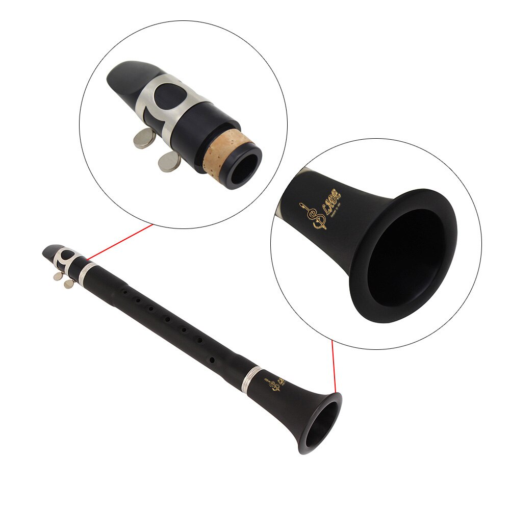 Lade mini bb b flat klarinett klarinett med städduk vass bärväska träblåsinstrument för nybörjare övning