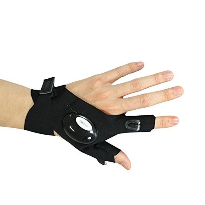 draussen Angeln Handschuhe Mit LED Licht draussen Leucht Atmungsaktive Handschuhe Angeln Finger Handschuhe Für Radfahren Camping Flashlig L1F4: Single links Hand A