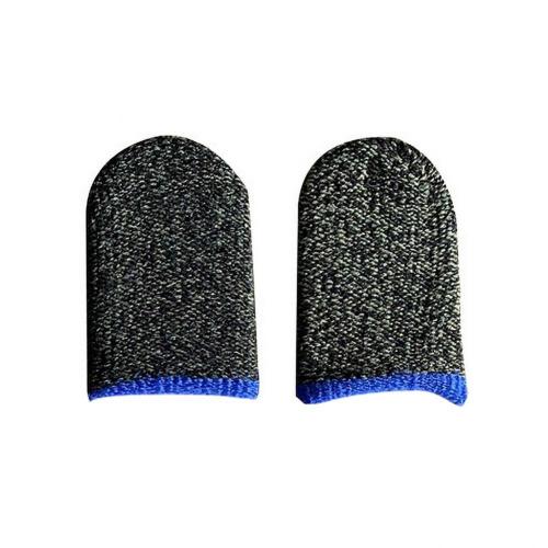 Ademend Game Controller Vinger Cover Zweet Proof Niet-Kras Gevoelige Touch Screen Gaming Vinger Duim Mouw Handschoenen 2 Stuks: Black Blue