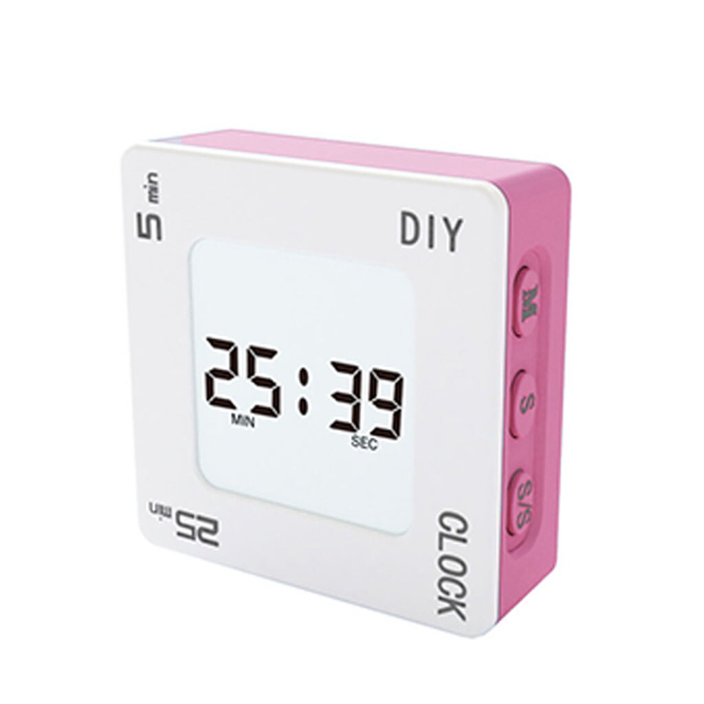 Multifunctional DIY Time Management Pomodoro Timer Square Alarm Clock Vibration Flashing Backlight Timer Reminder