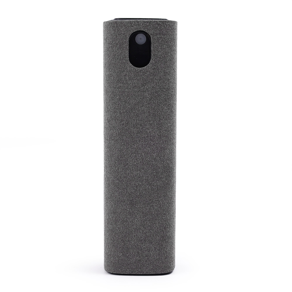 Limpiador de pantalla de teléfono 2 en 1, botella pulverizadora y paño de limpieza de microfibra, Mini tableta portátil, juego de limpiador de pulido de pantalla de PC móvil: Gris