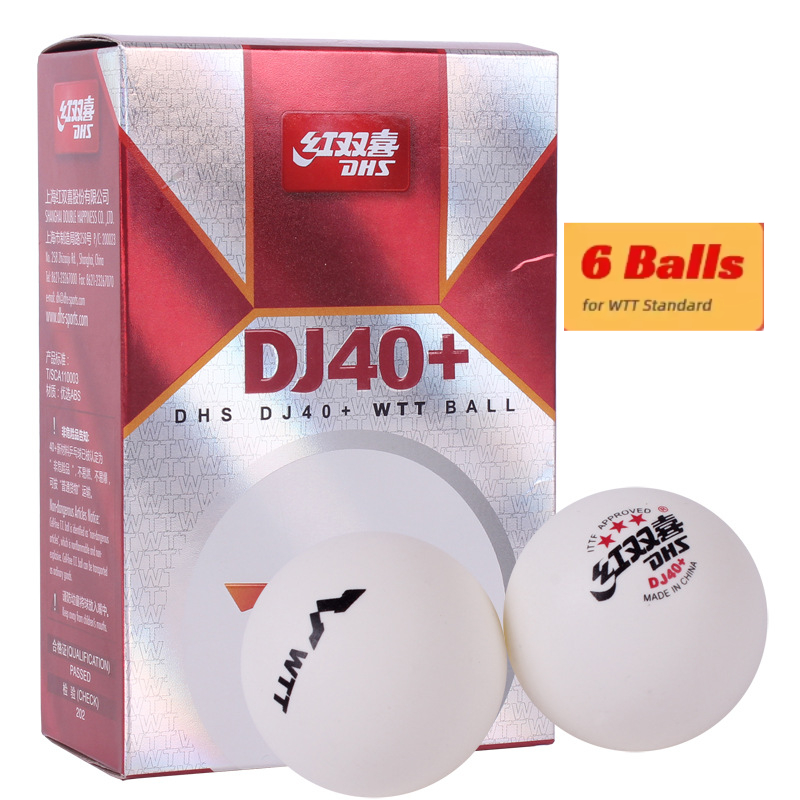 Balles de Tennis de Table originales DHS D40 + 3 étoiles, 40 + balles de Ping-Pong cousues, norme ITTF pour compétition WTT: green