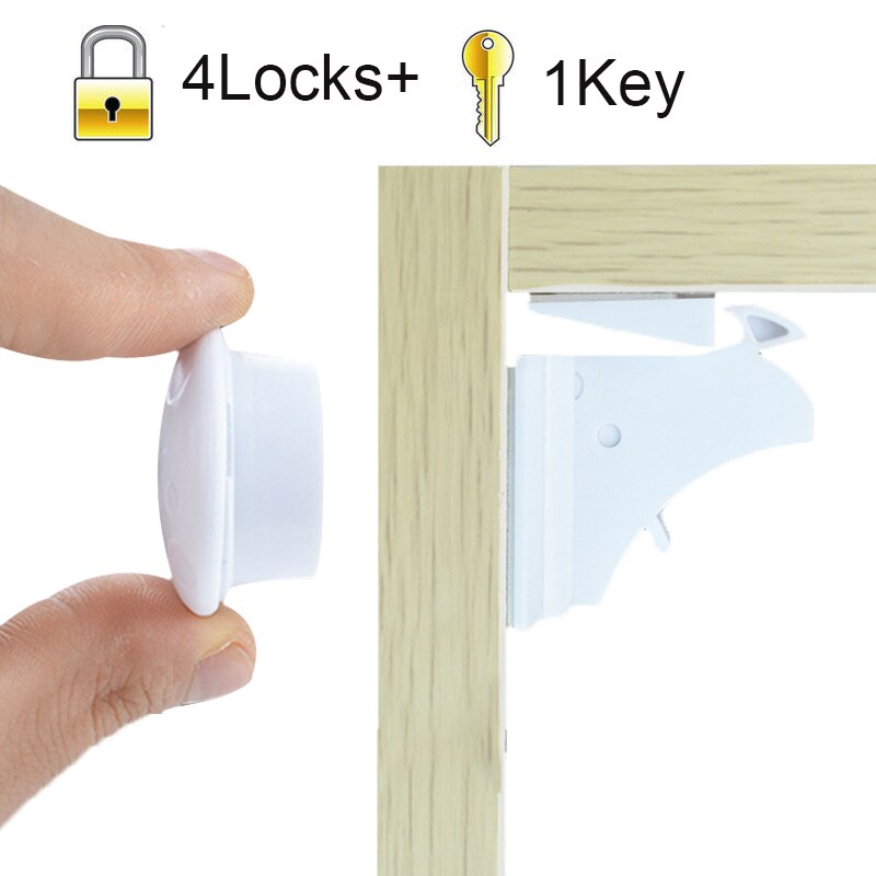 Serrure magnétique multifonction pour meubles et tiroirs, dispositif de sécurité pour bébé, Protection Invisible pour porte d&#39;armoire: 5sets