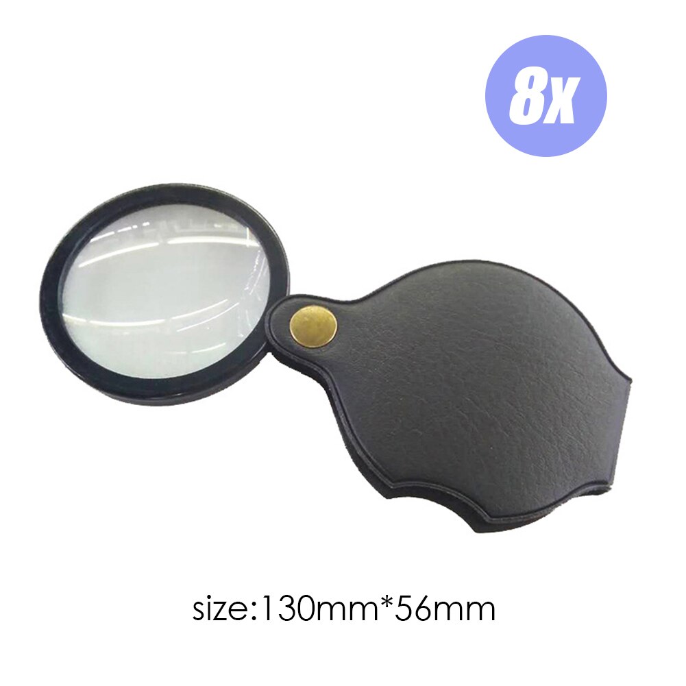 6x/8x/10x/15x forstørrelsesglass mini lomme sammenleggbar lupe smykker lupe hd øyeglass lupe glass len bærbar forstørrelsesglass