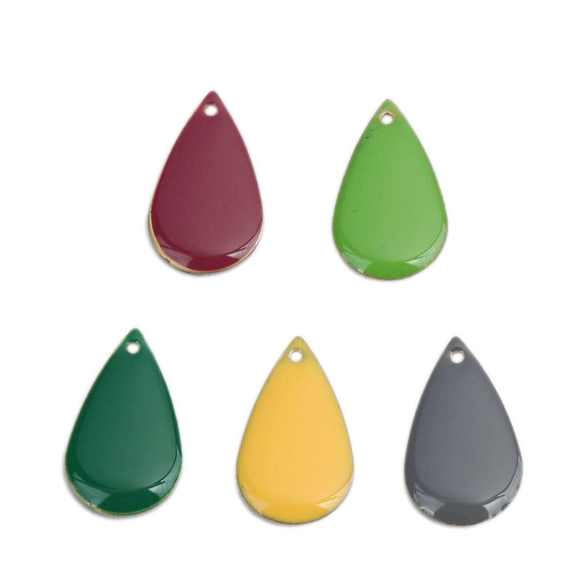 Wasser Tropfen Emaille Anhänger Kupfer Emailliert Doppelseitige Pailletten Reize Unbeschichtet 21*13mm( 4/8 &quot;) für DIY Ohrring Zeug, 10 Stck