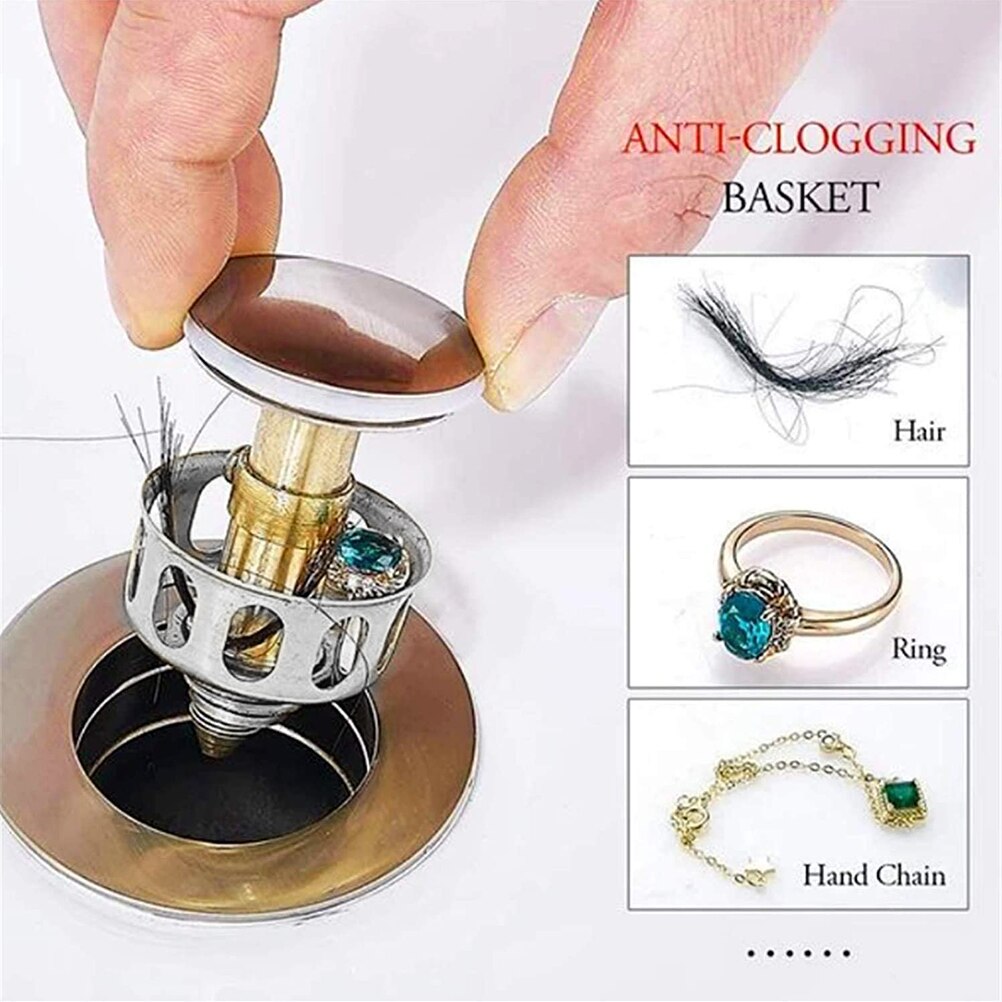 Universal Wash Basin Bounce Drain Filter Kitchen Bathroom Strainer Sink Drain Stopper