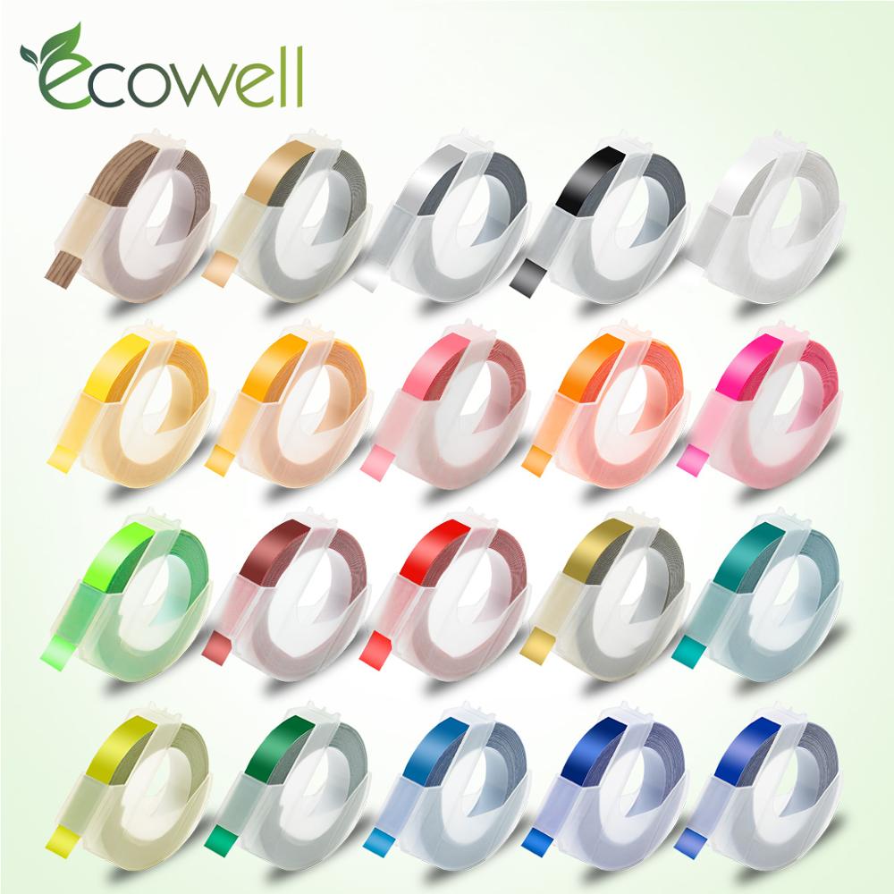 Taśma drukarki 3D Ecowell kompatybilna z Dymo 3d plastikowa taśma tłocząca 9mm taśma kolorowa DIY dla Dymo 1540 1610 1880 drukarka do etykiet