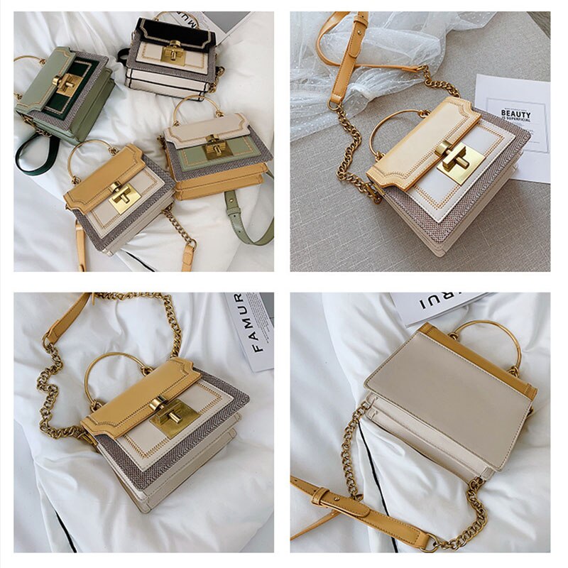 Crossbody väska för kvinnor läder små handväskor för flickor sac a main femme axel plånböcker och väskor rem kedja